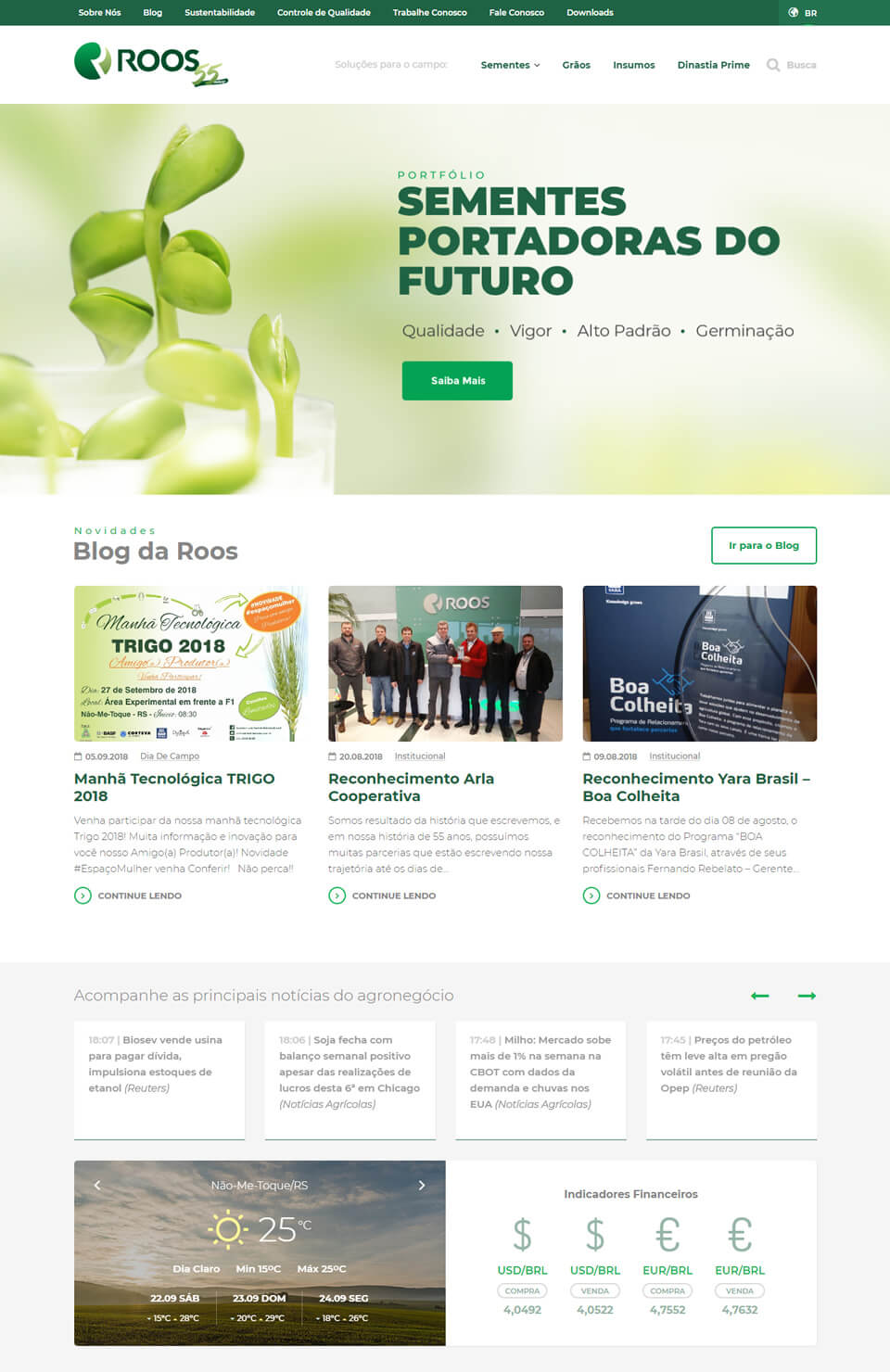 Website Sementes Roos