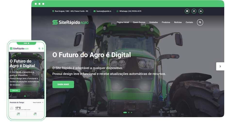 Site Rápido Agro - Responsivo e Mobile